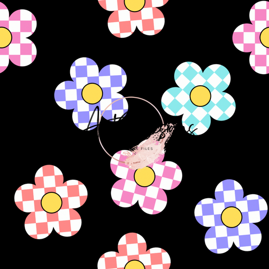 Checkered Flowers Seamless File