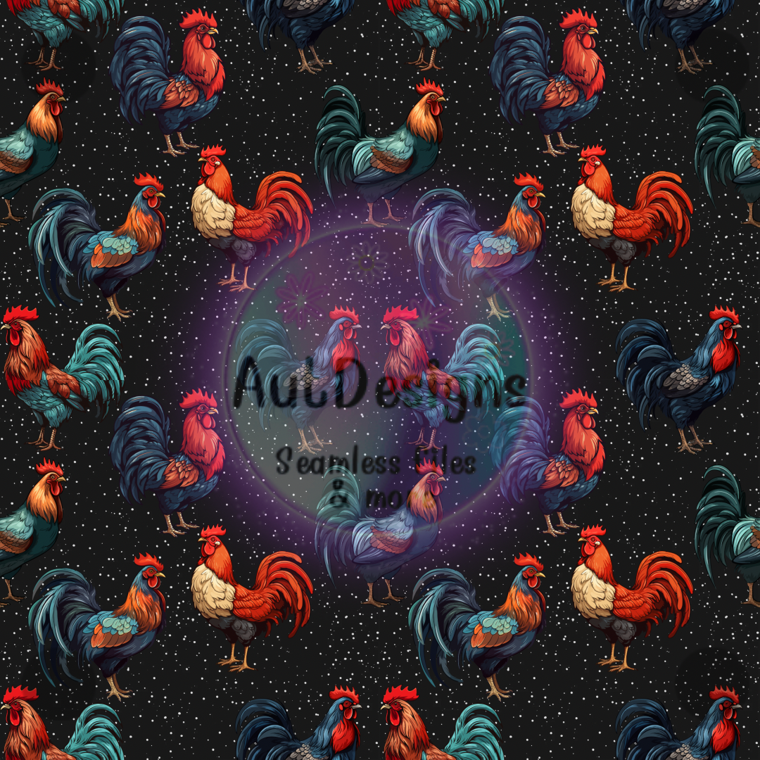 Galaxy Roosters Seamless File