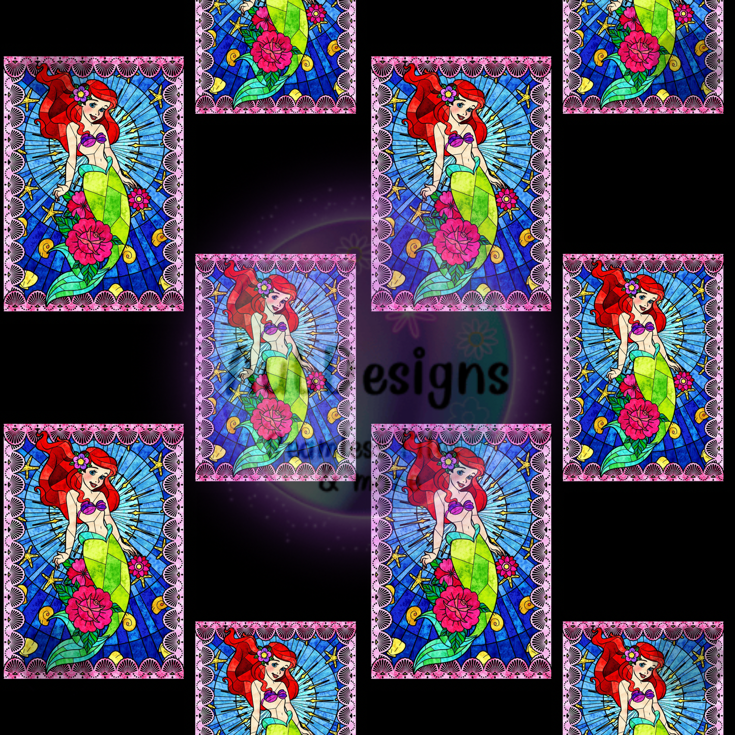 Ar! el Princess Stained Glass Seamless File