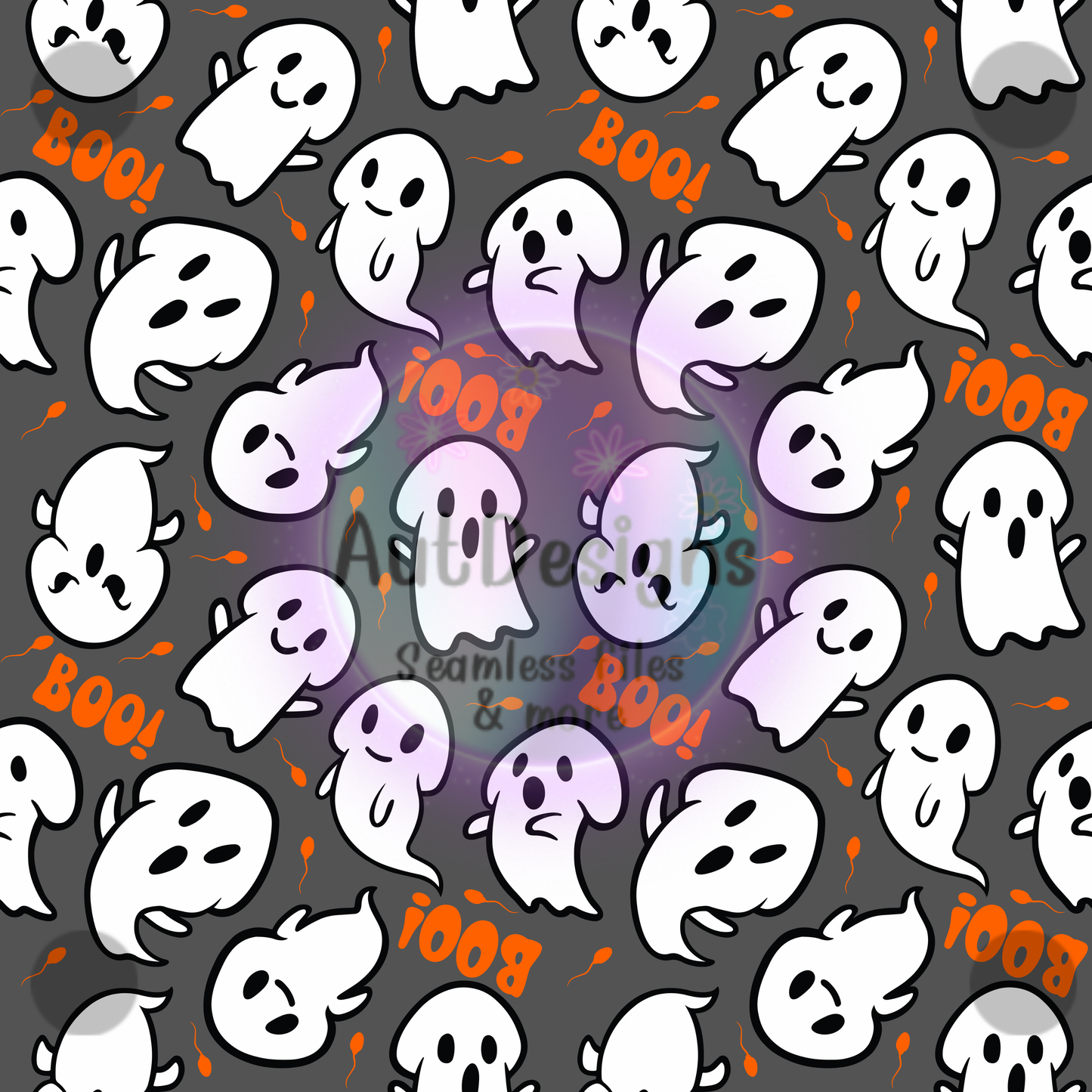 Boo!  Seamless file & PNG Bundle Option