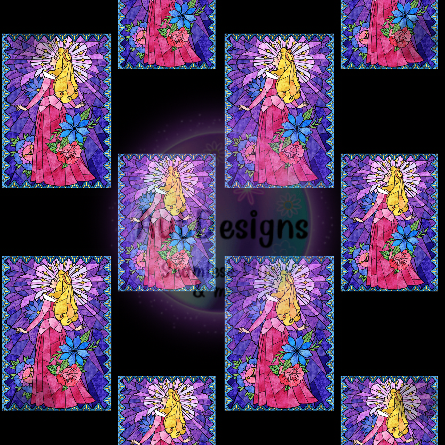 Au rora Princess Stained Glass Seamless File