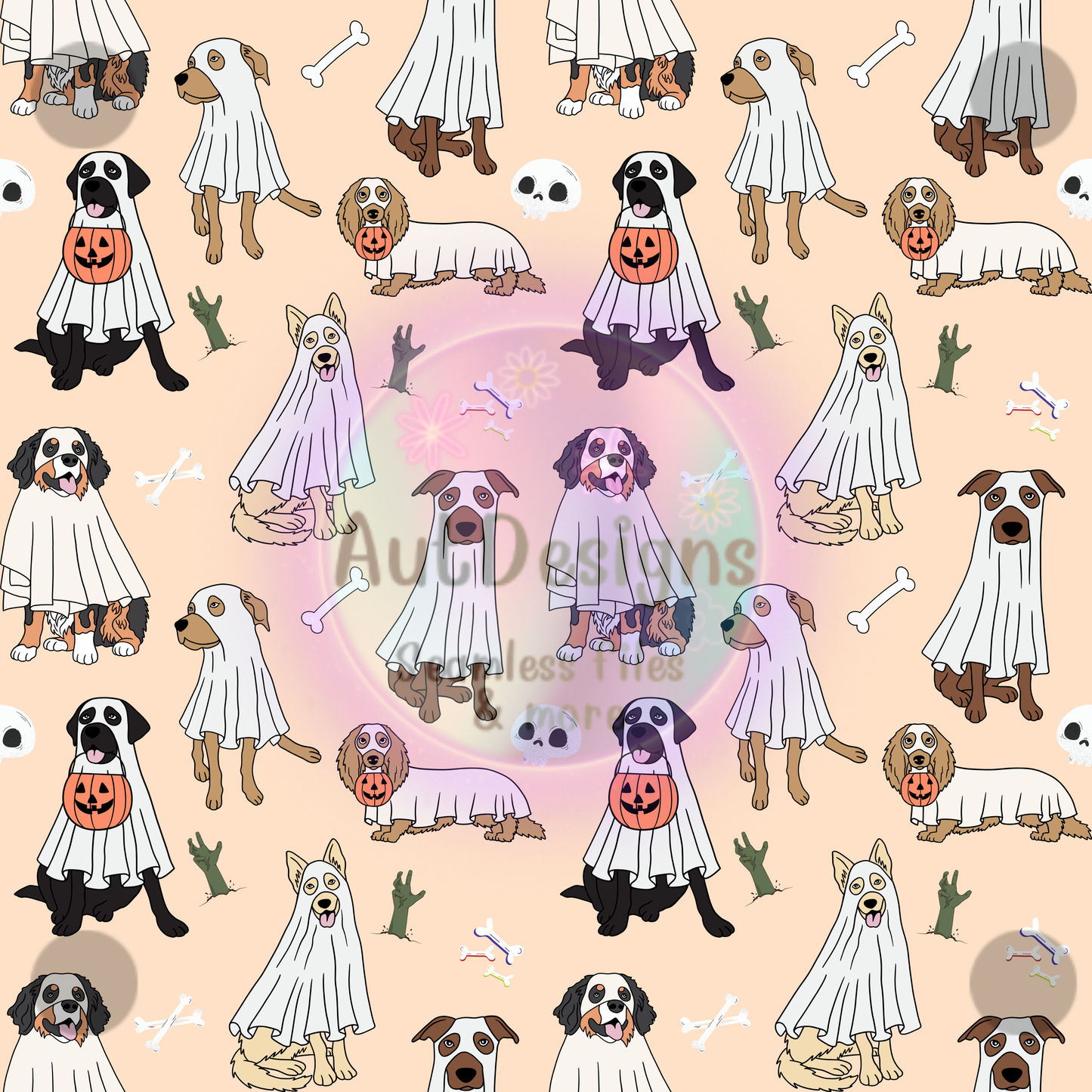 Halloween Doggos Seamless File