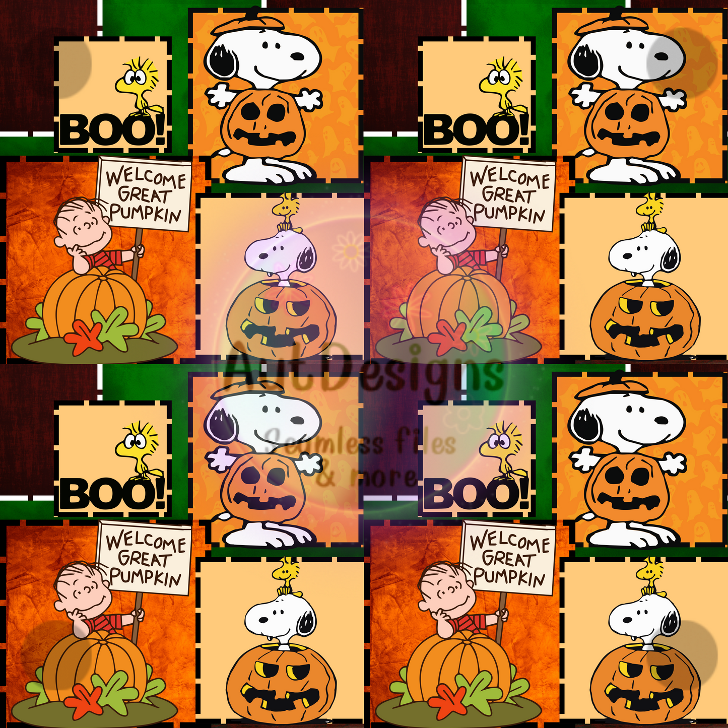 Great Pumpkin Charlie Patch Seamless File