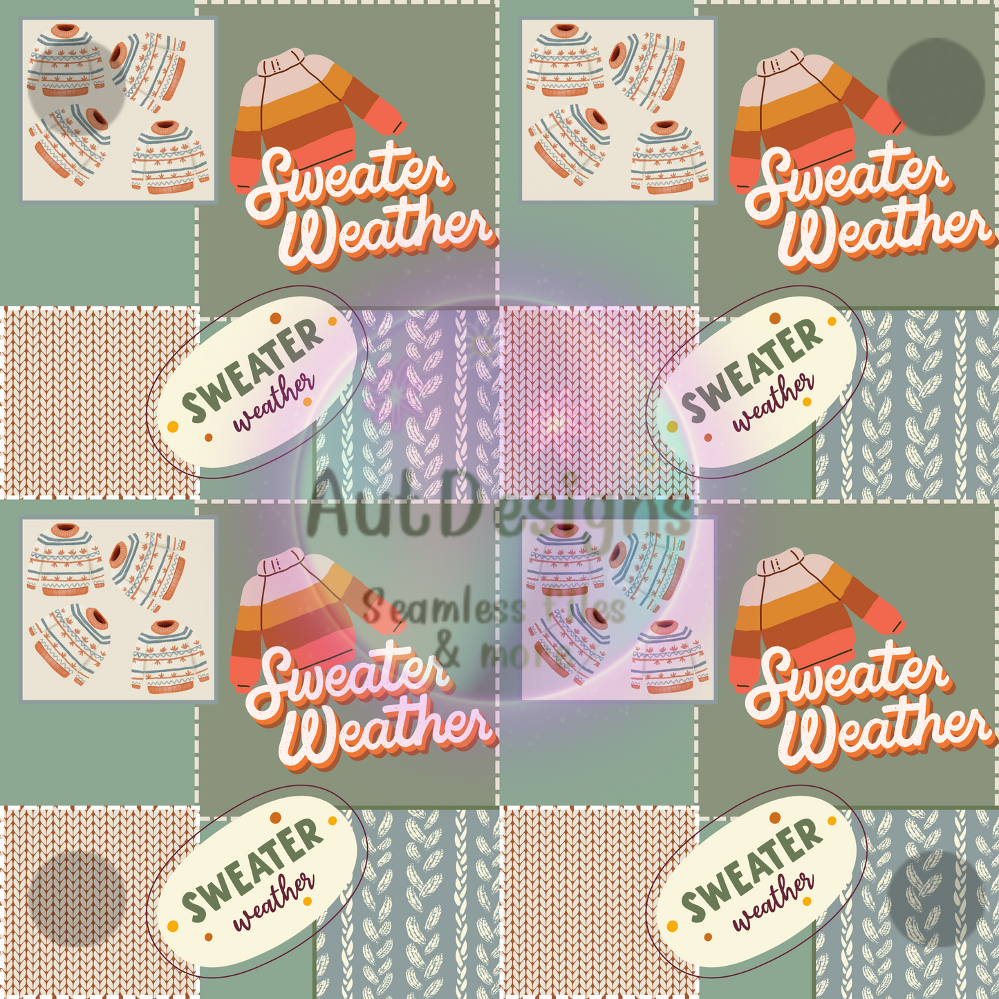 Sweater Weather Patch Work Seamless File