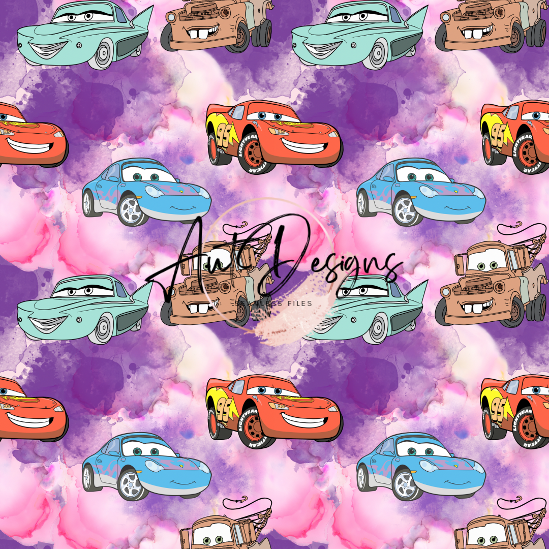 Watercolor Cars Seamless File