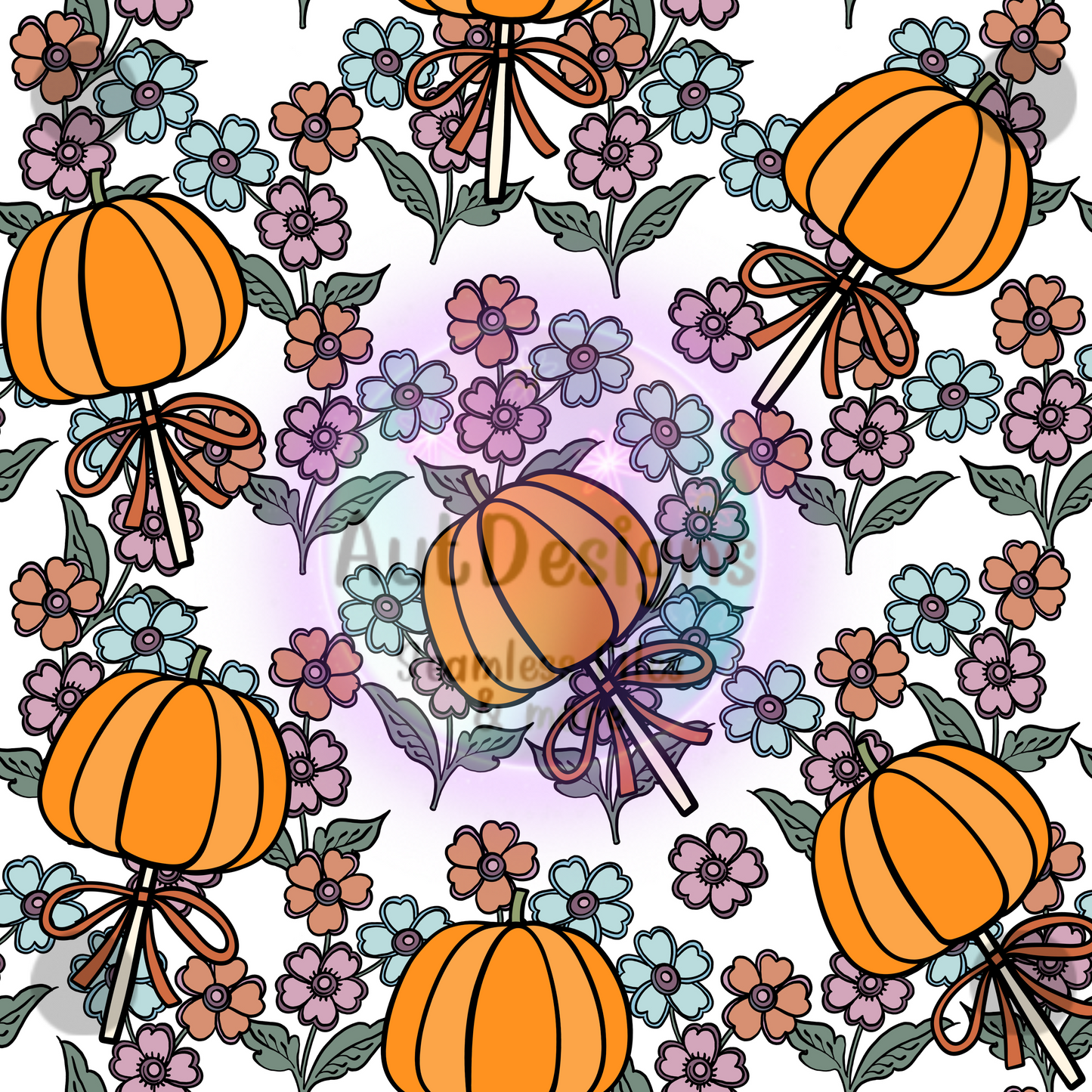 Floral PumpkinPops Seamless File