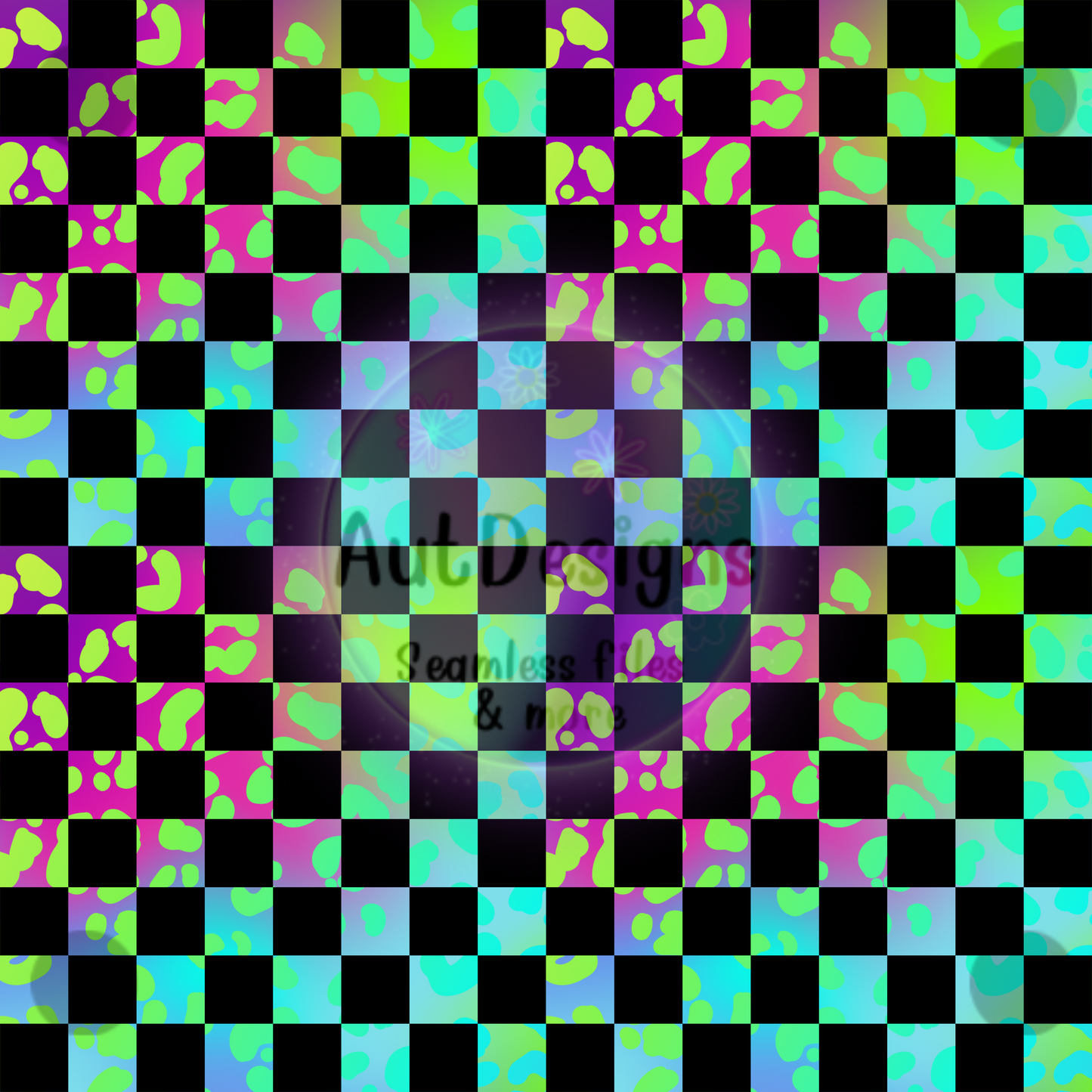 Neon Cheeta Checkers Seamless File