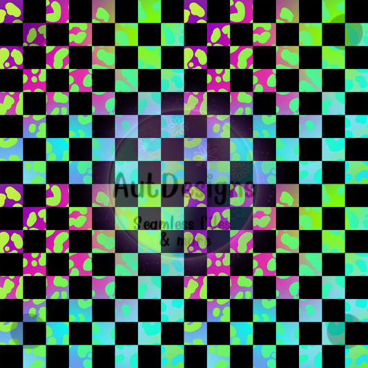 Neon Cheeta Checkers Seamless File