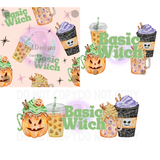 Basic Witch Seamless File with PNG & Wrap Bundle option