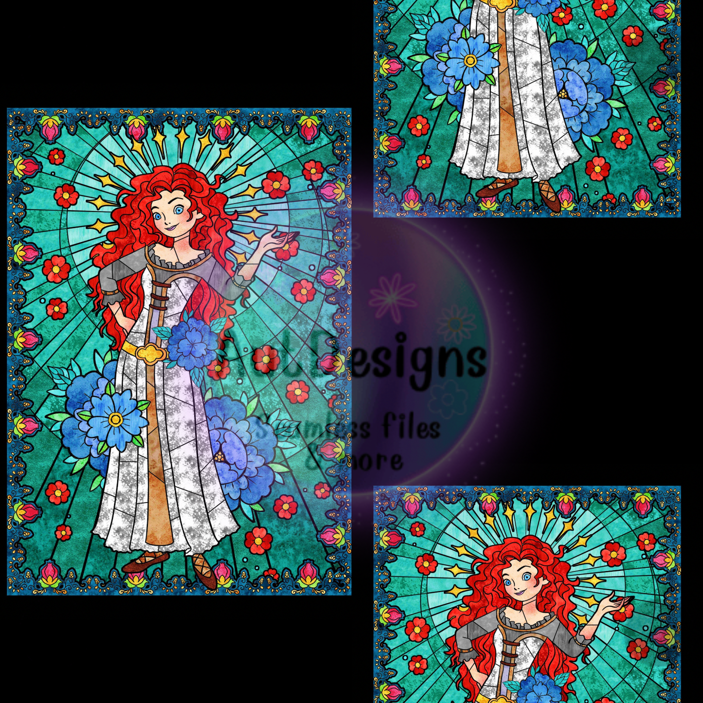 Merida Princess Stained Glass Seamless File