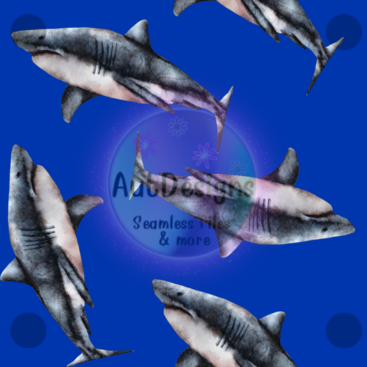 Dark Blue Sharks Seamless File