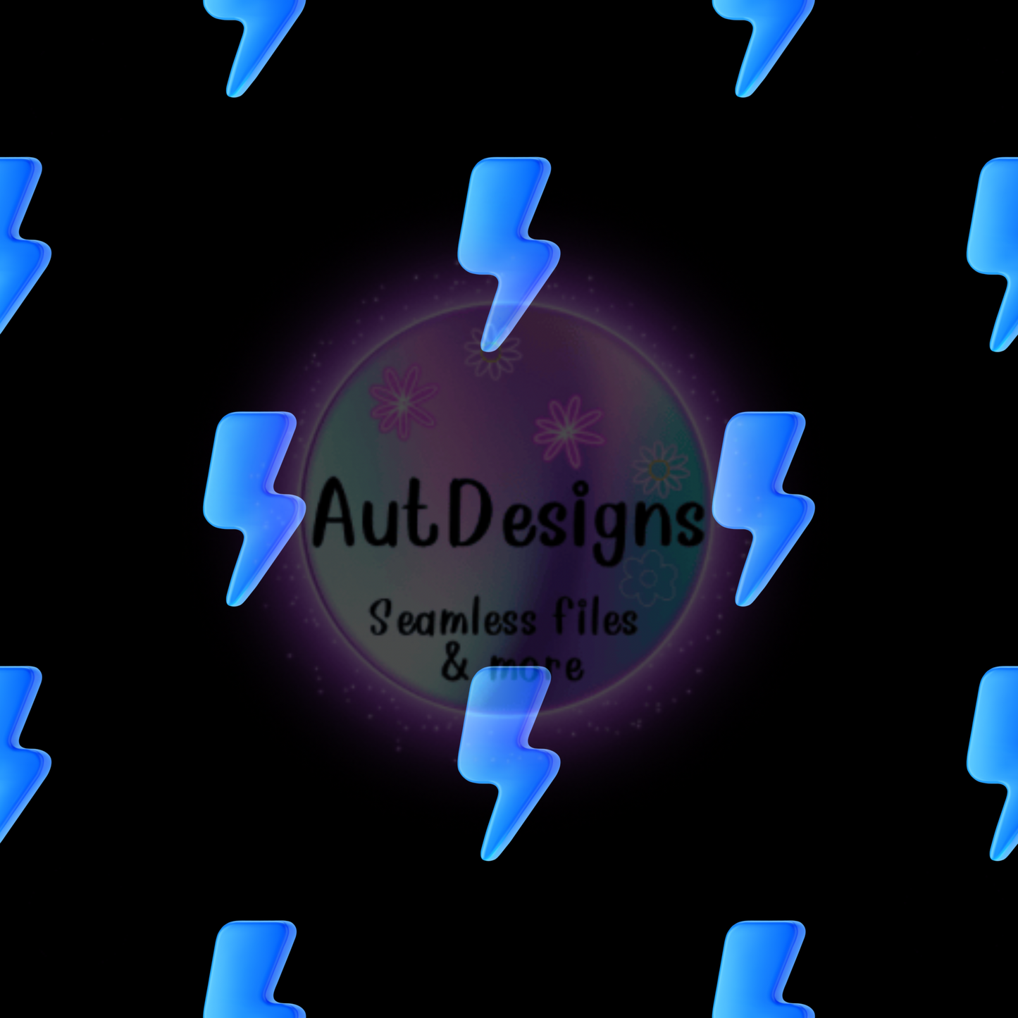 3D Blue Lightning Bolts