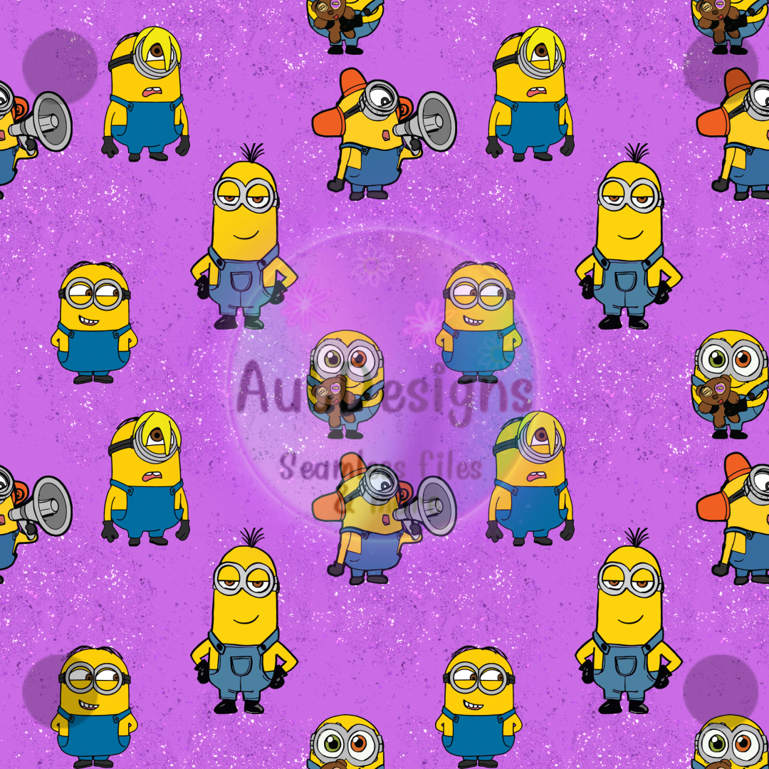 Purple and Blue Minions Seamless File