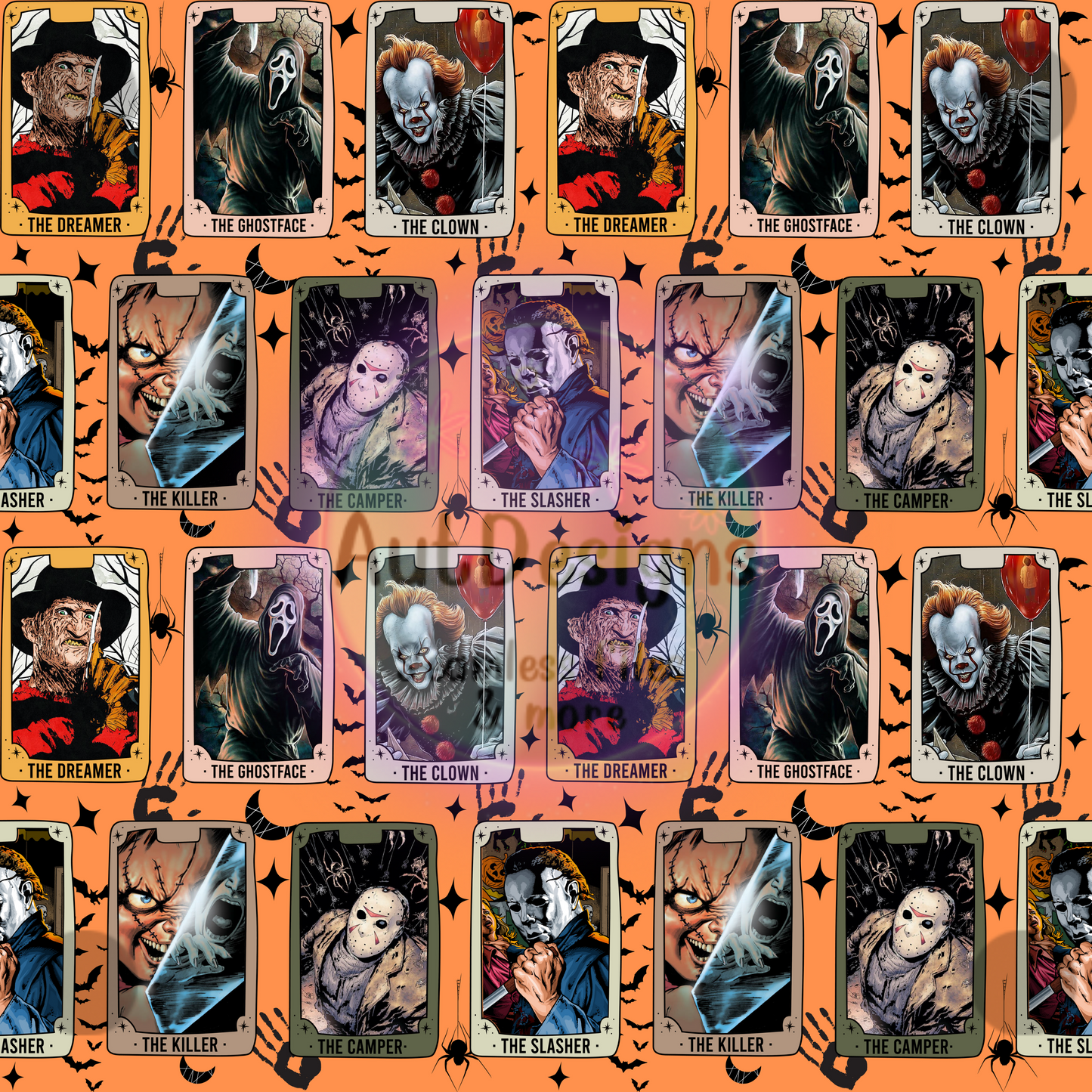 Horror Cards Seamless File Option 1 Multiple Colors