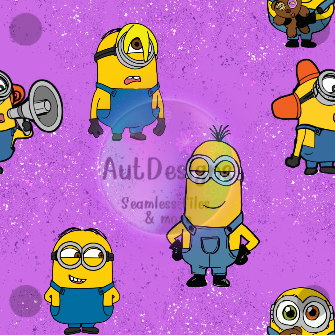 Purple and Blue Minions Seamless File