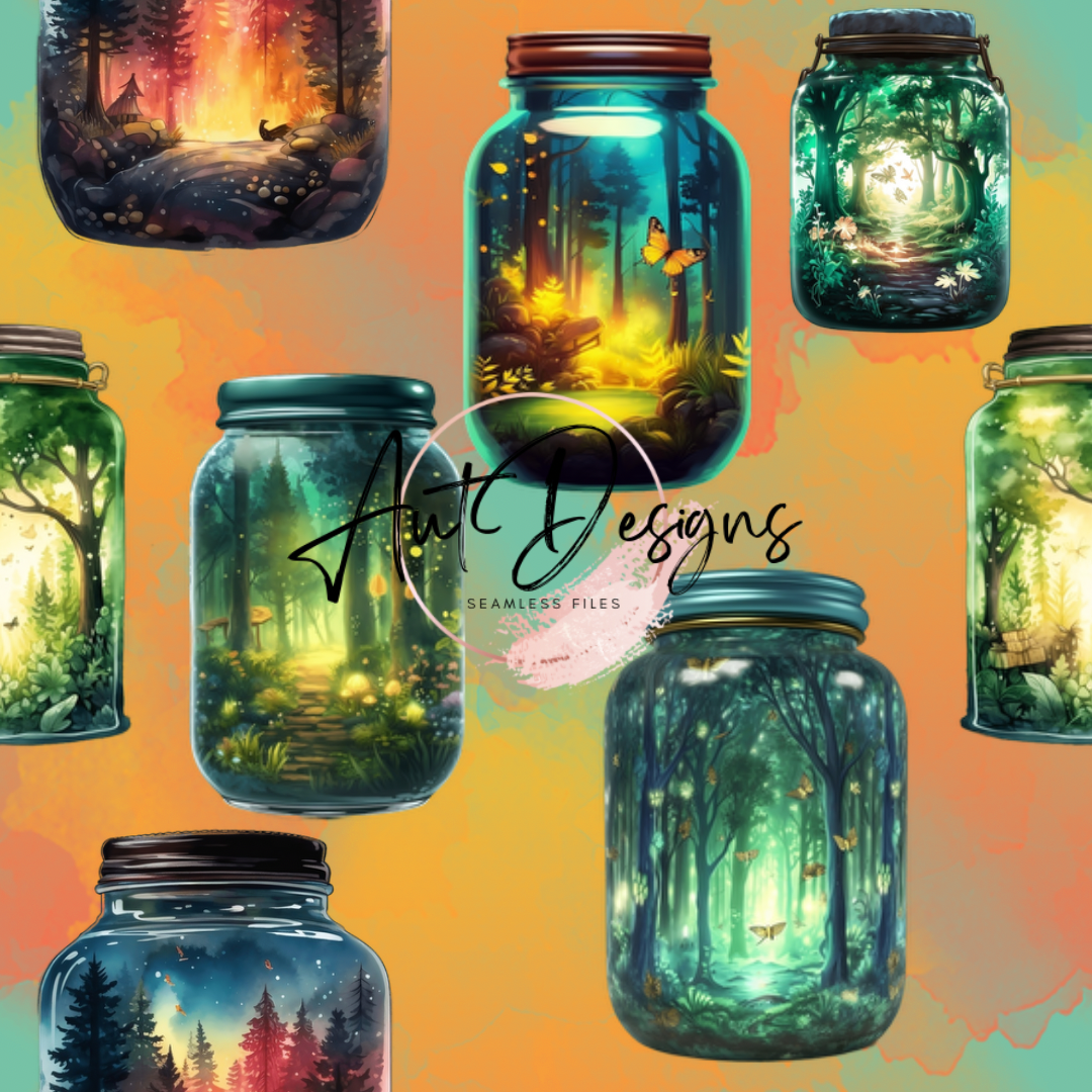 Firefly Jars Green & Orange  Seamless File