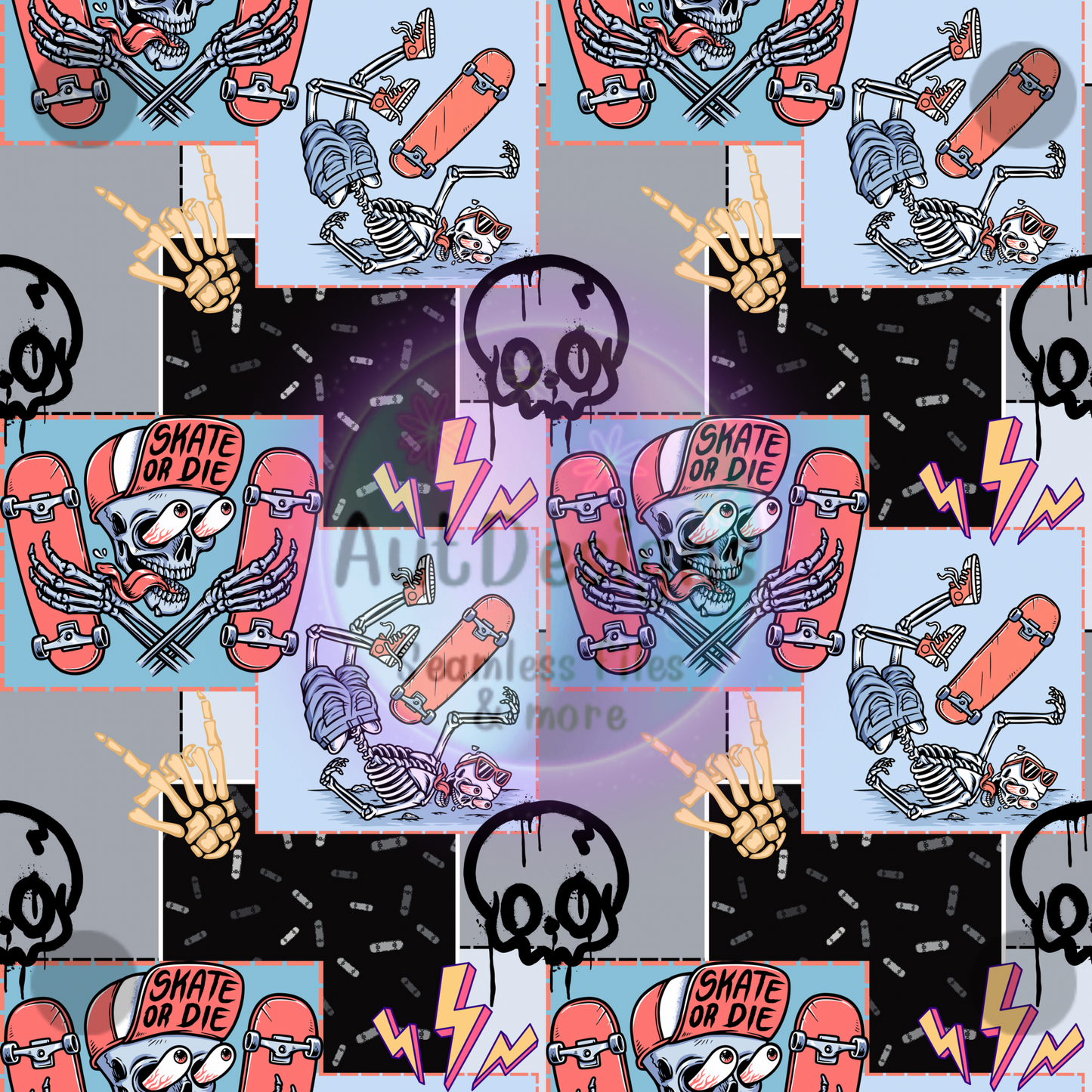 Skater Skelly Patch Seamless File