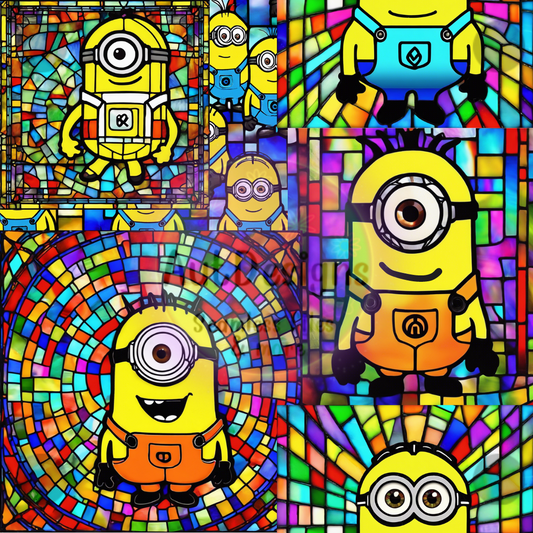 Yellow Guys Stained Glass Seamless File