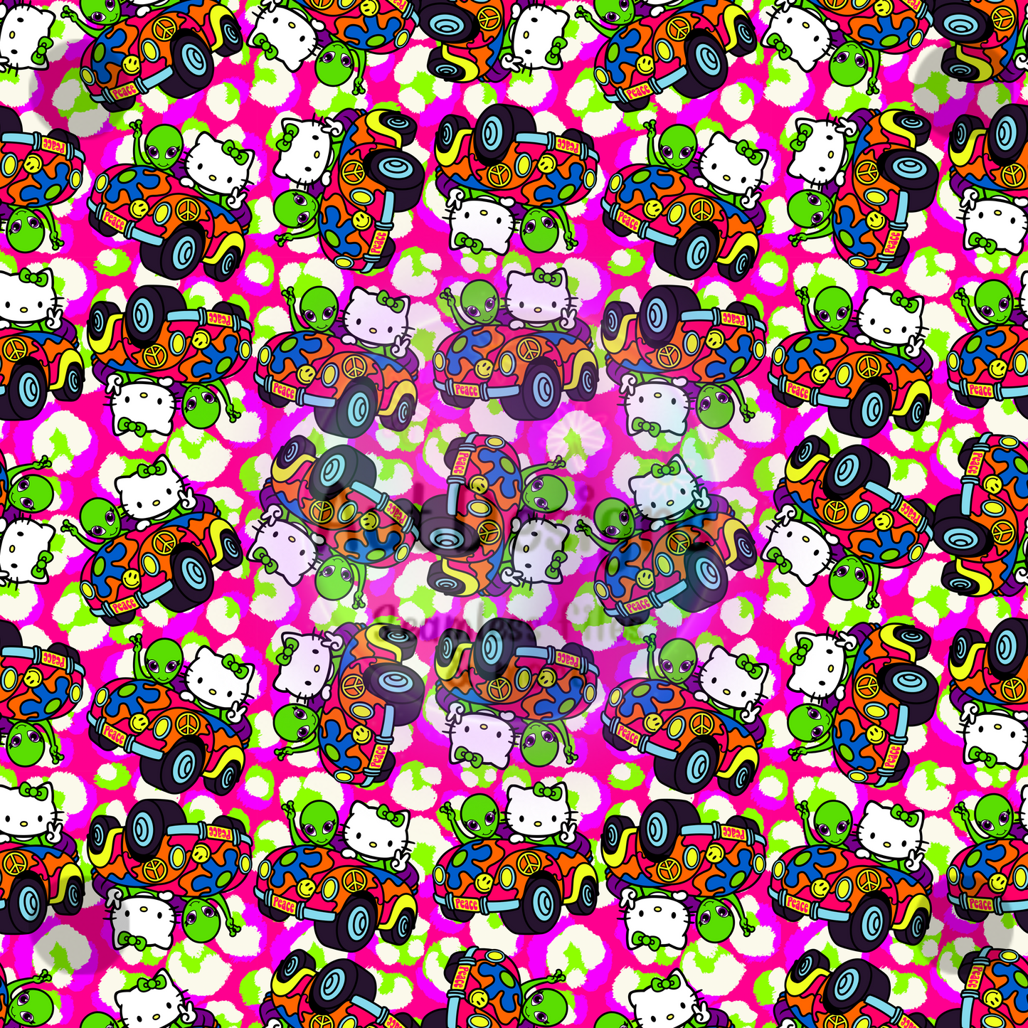 Lisa Cute Cat Seamless File 2 colors