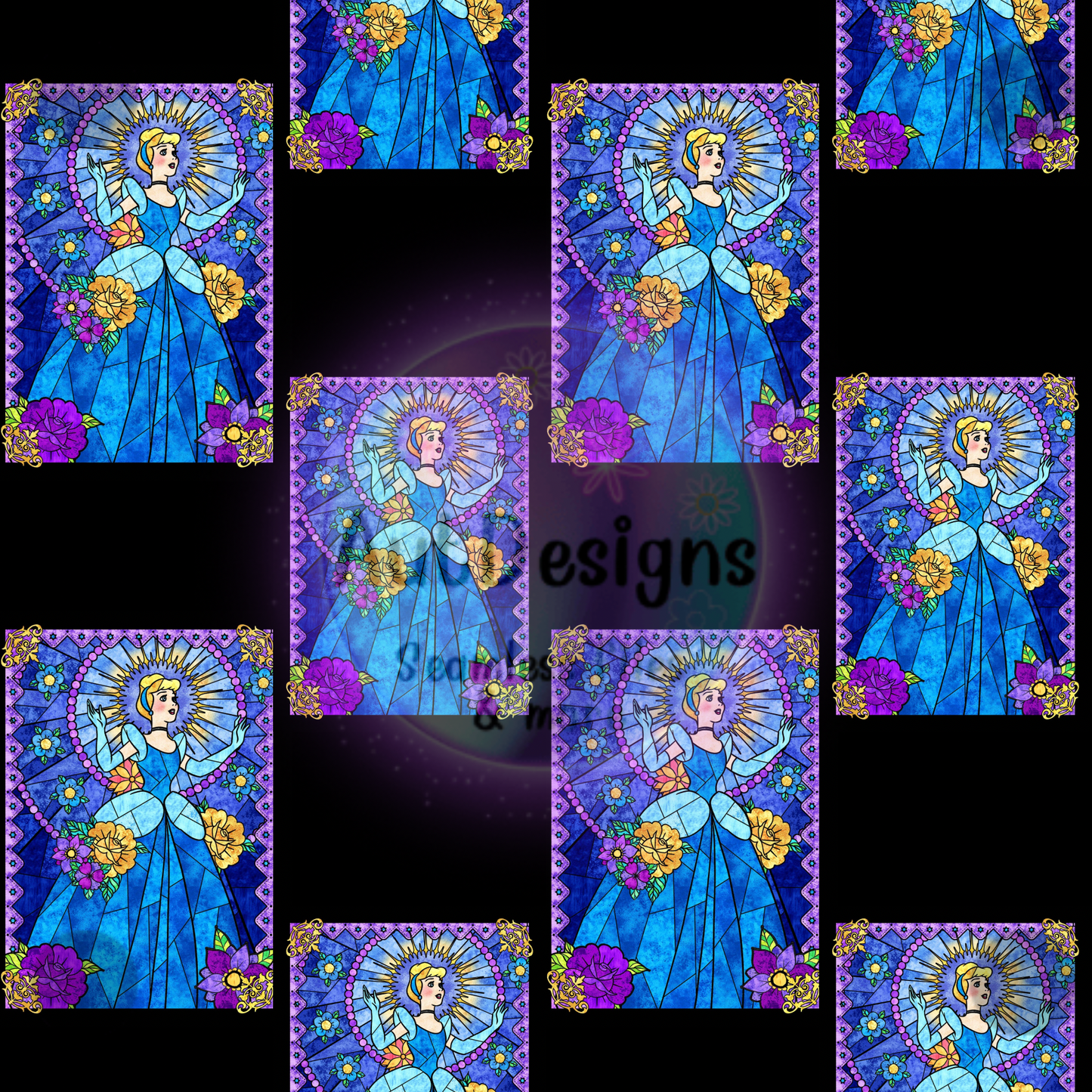 Cind Princess Stained Glass Seamless File