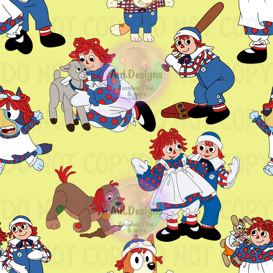 Raggedy Ann Blue Dog Seamless File