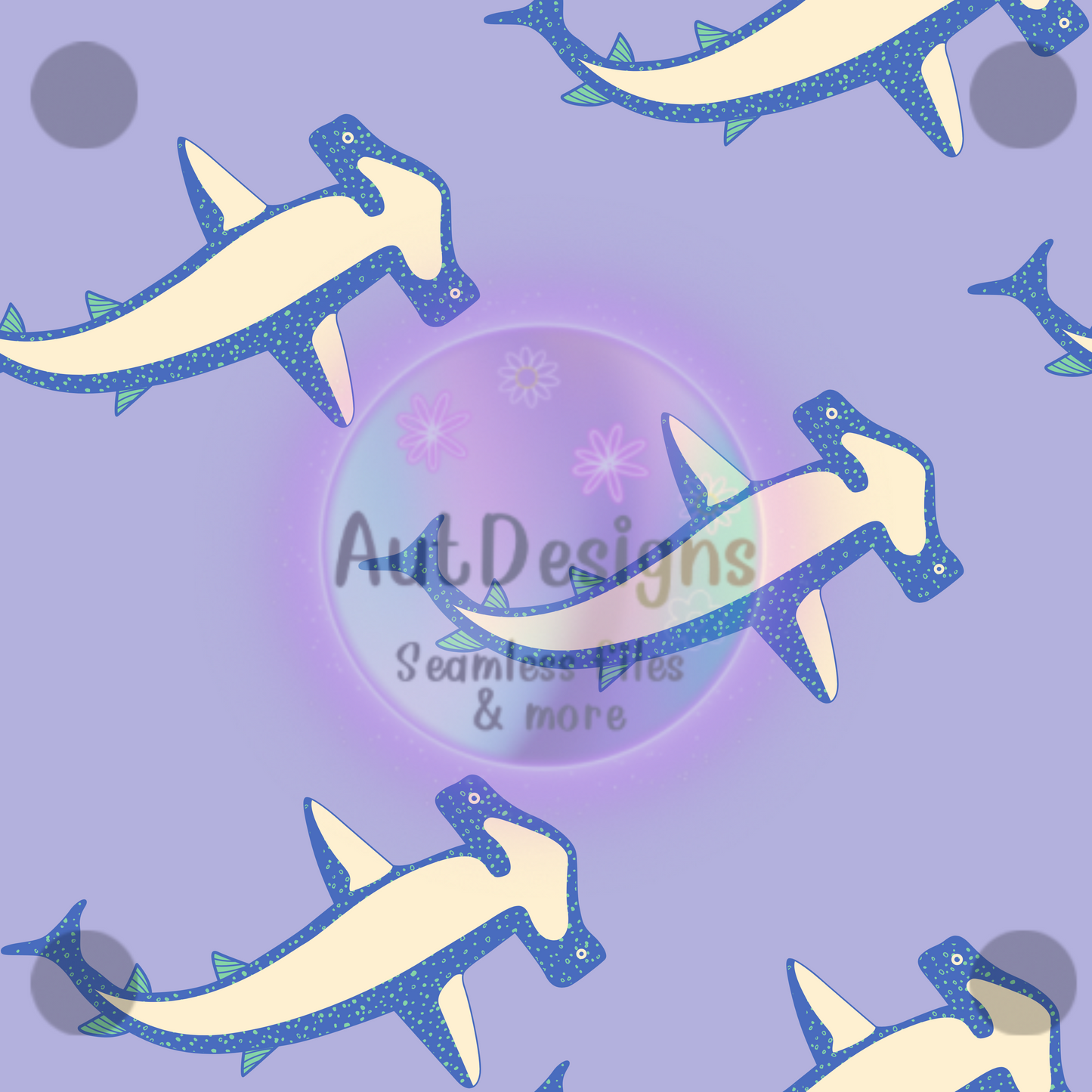 Hammerhead Sharks Seamless File 2 color options