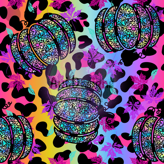 Rainbow Cheeta Pumpkins Seamless File