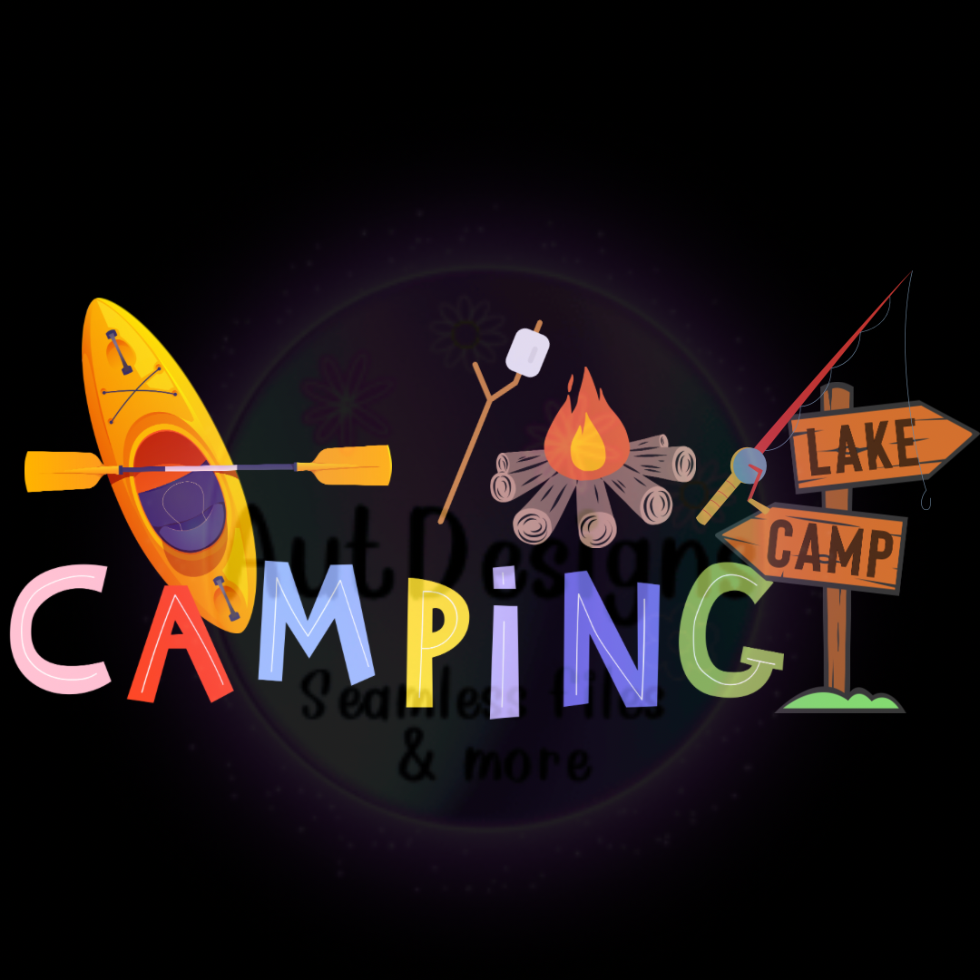 Camping Seamless File & PNG Bundle Option