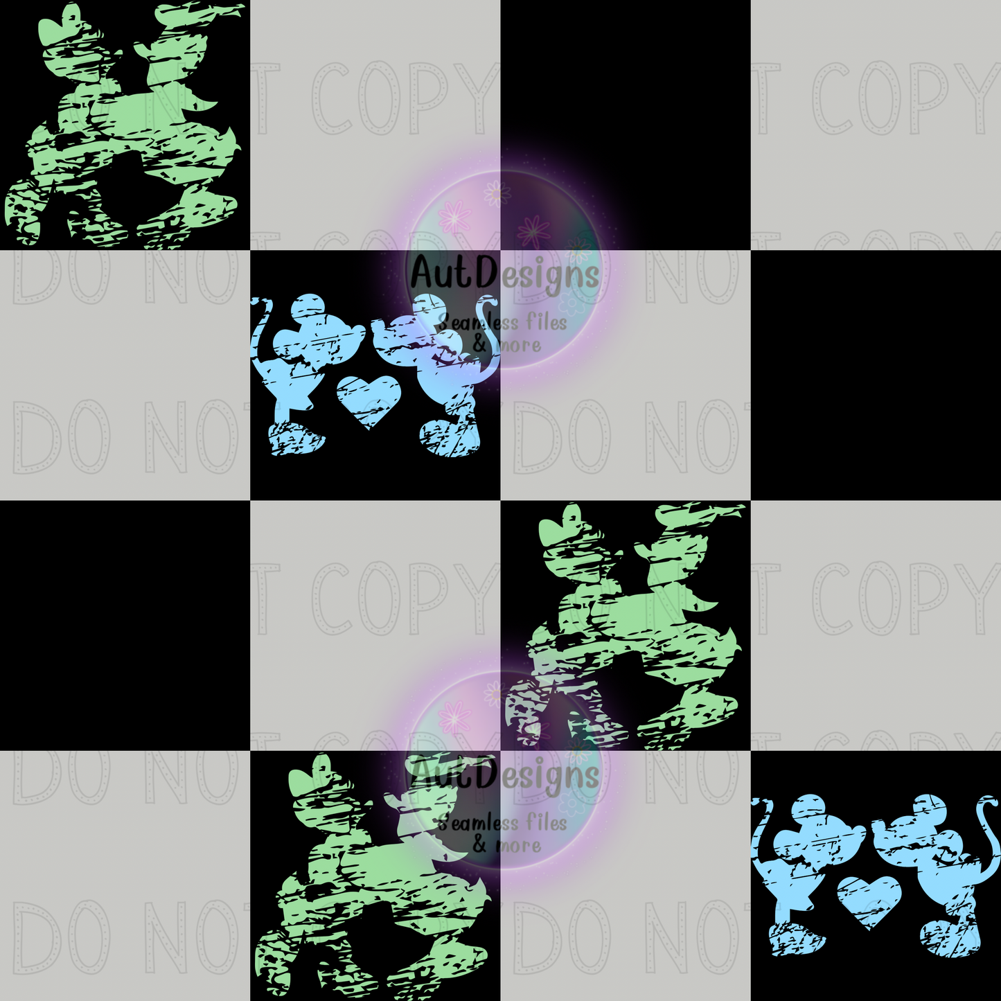 Heart Friends Checkers Seamless File