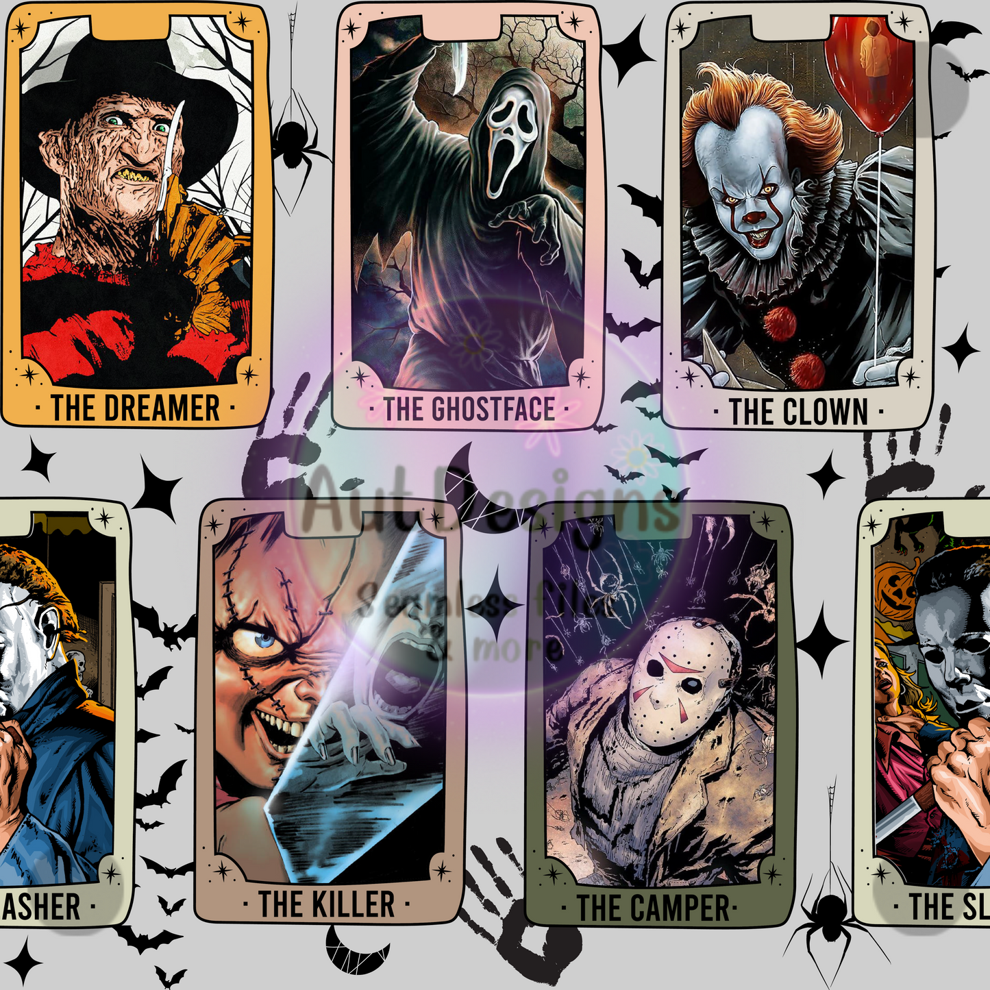 Horror Cards Seamless File Option 1 Multiple Colors