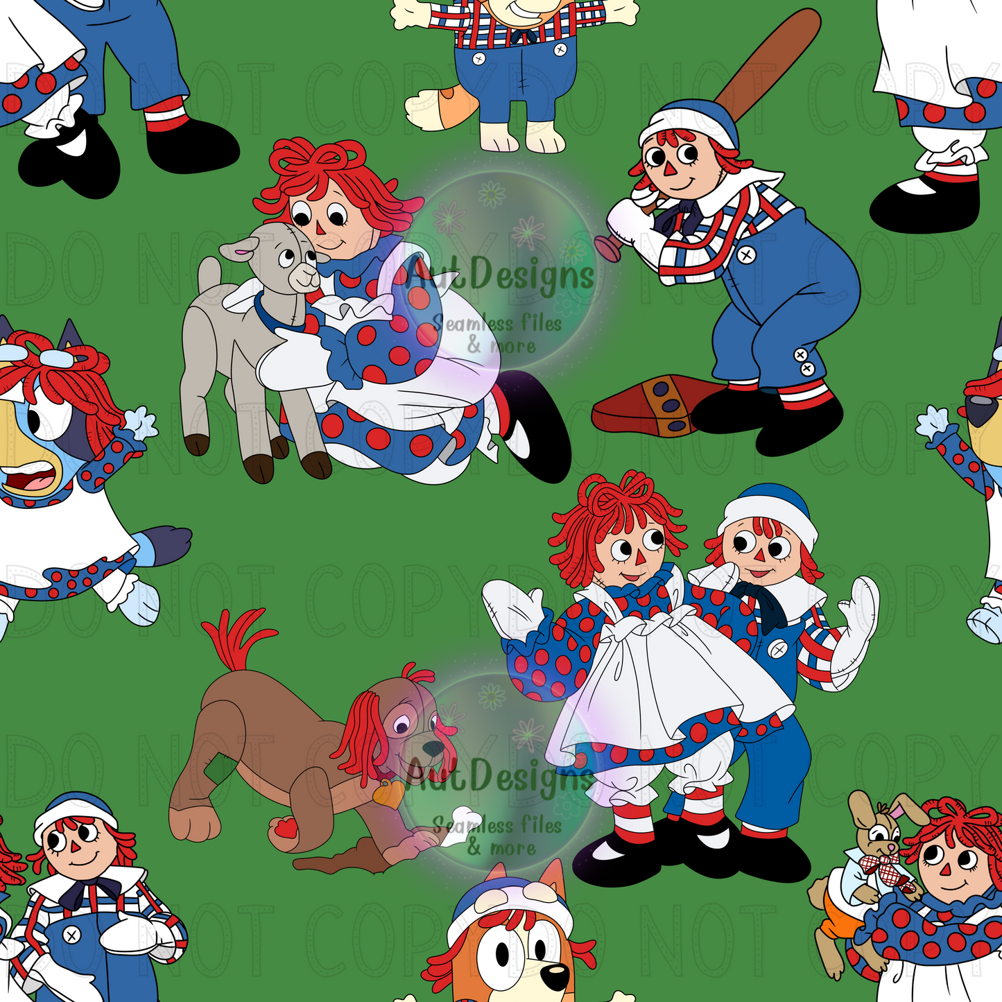 Raggedy Ann Blue Dog Seamless File