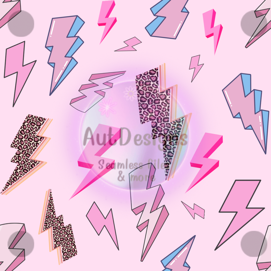 Blue & Pink Lightning Bolts Seamless File