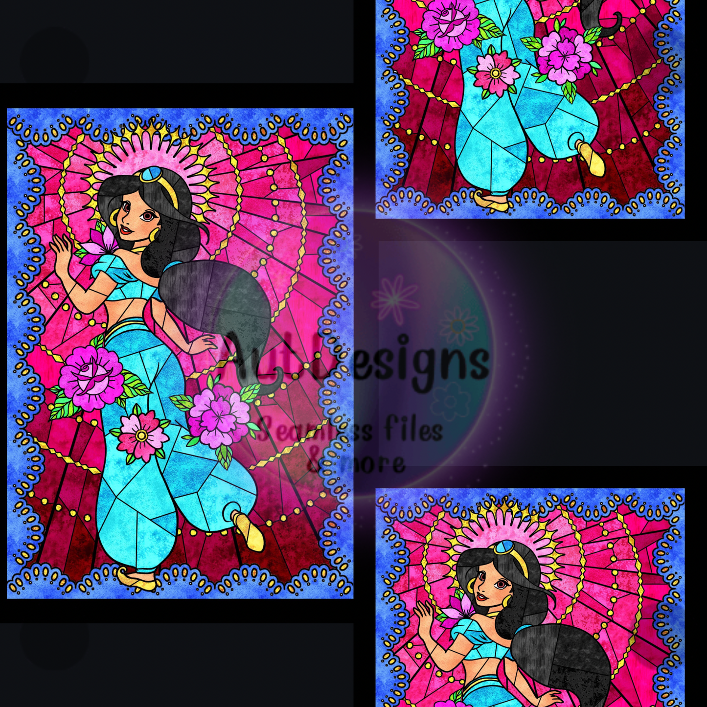 Genie Princess Stained Glass Seamless File