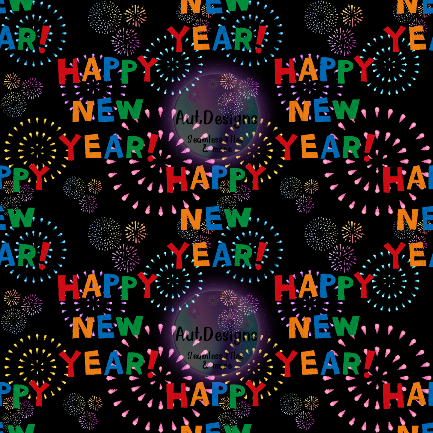 Colorful Happy New Years Seamless File