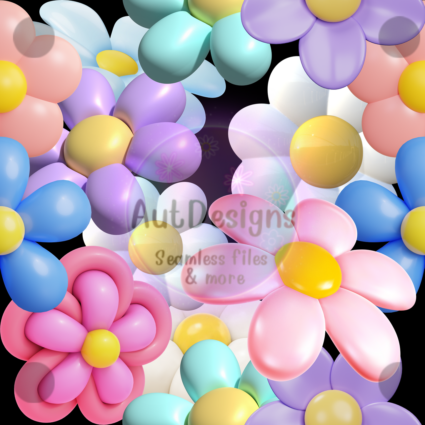 3D Flowers Seamless File