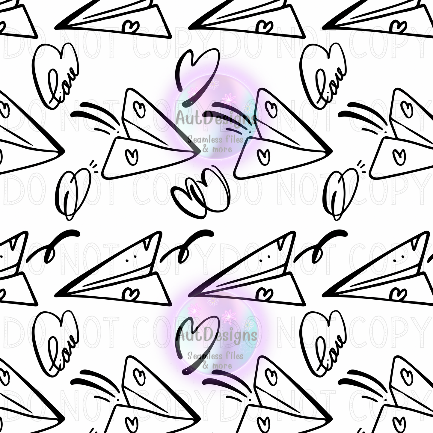 Paper planes seamless file 2 color options