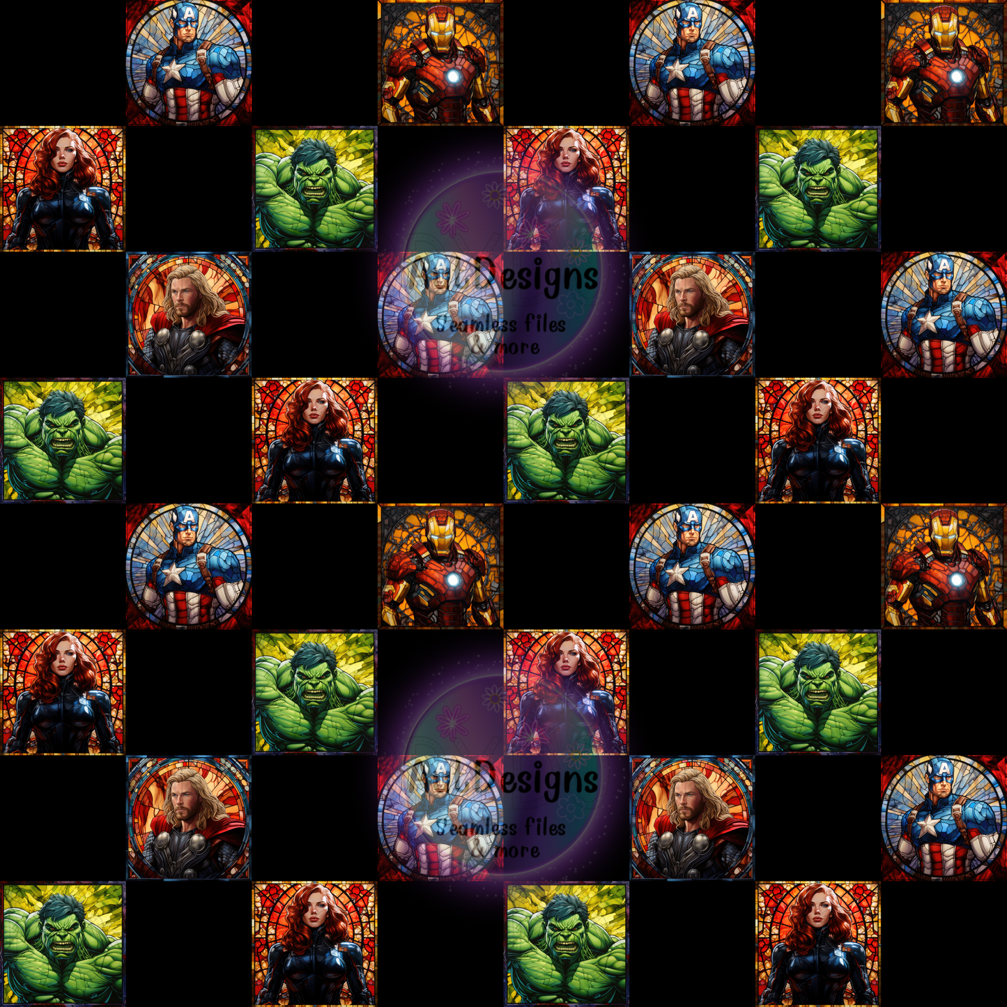 Heros Stained Glass Seamless File