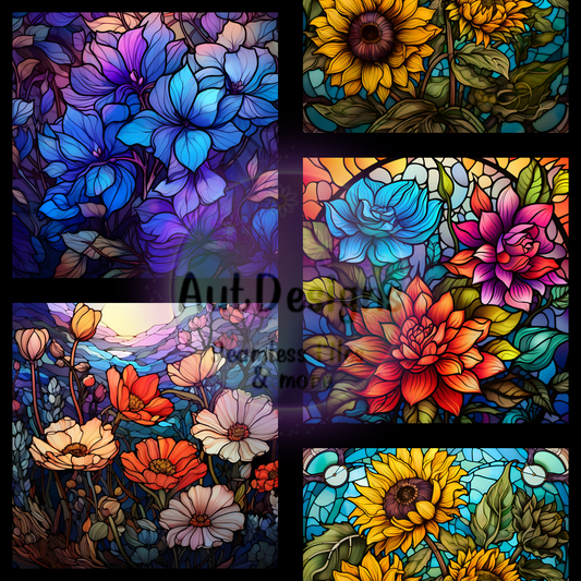 Floral Stained Glass Seamless File