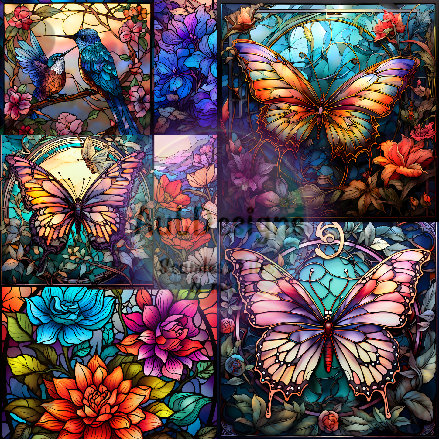 Nature Stained Glass Seamless File