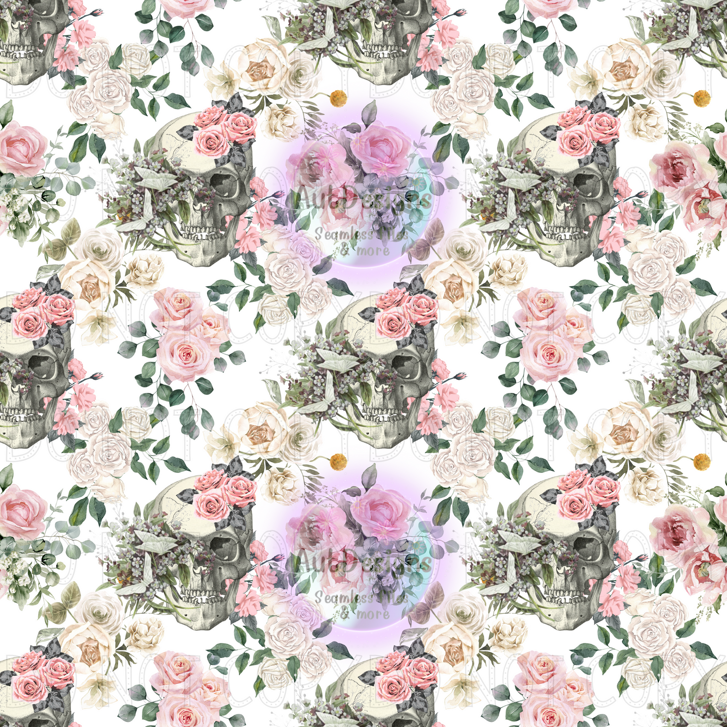 Floral Skulls Seamless File