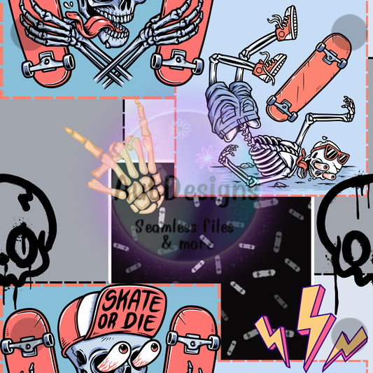 Skater Skelly Patch Seamless File