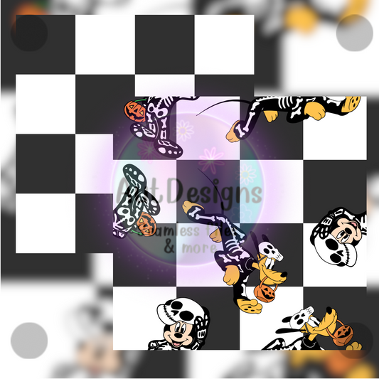 Boy Mouse Checkers Seamless File with Cord Option