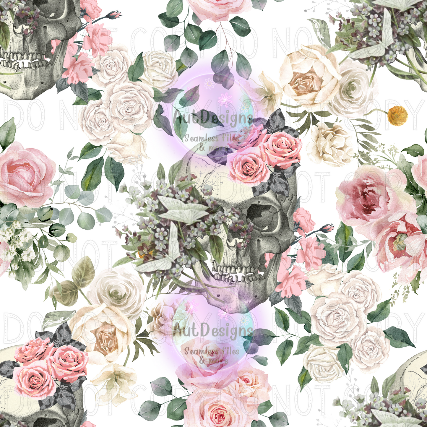 Floral Skulls Seamless File