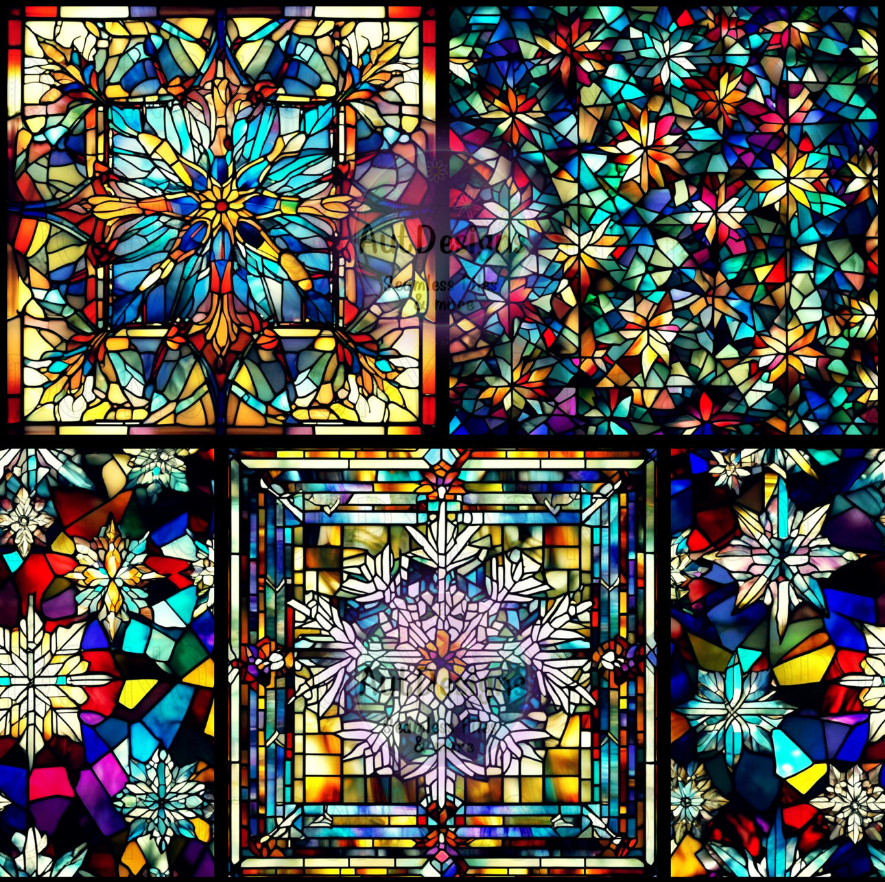 Snowflake Stained Glass Seamless File