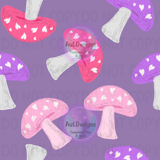 Purple Mushrooms Seamless File