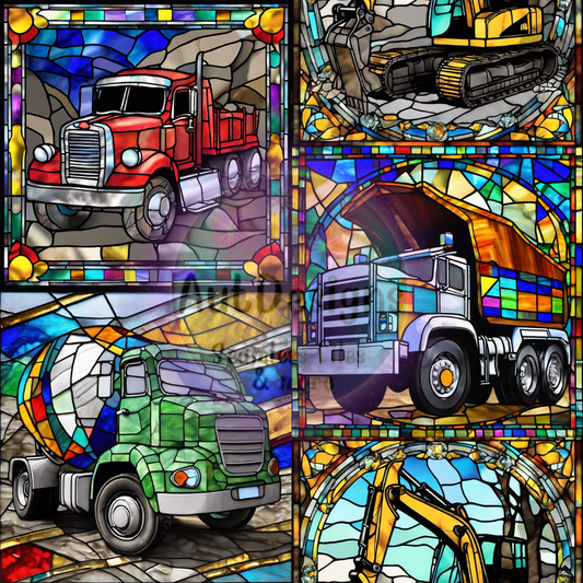 Construction Stained Glass Seamless File