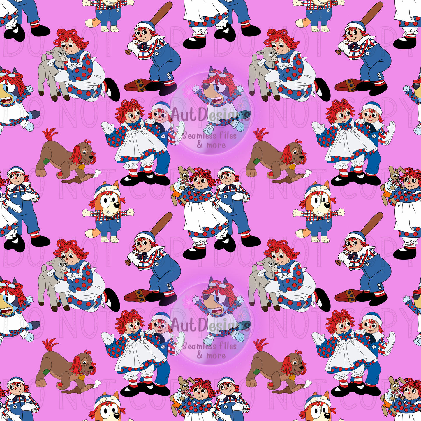 Raggedy Ann Blue Dog Seamless File