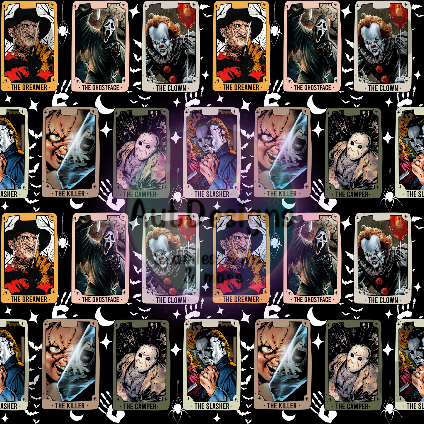 Horror Cards Seamless File Option 1 Multiple Colors