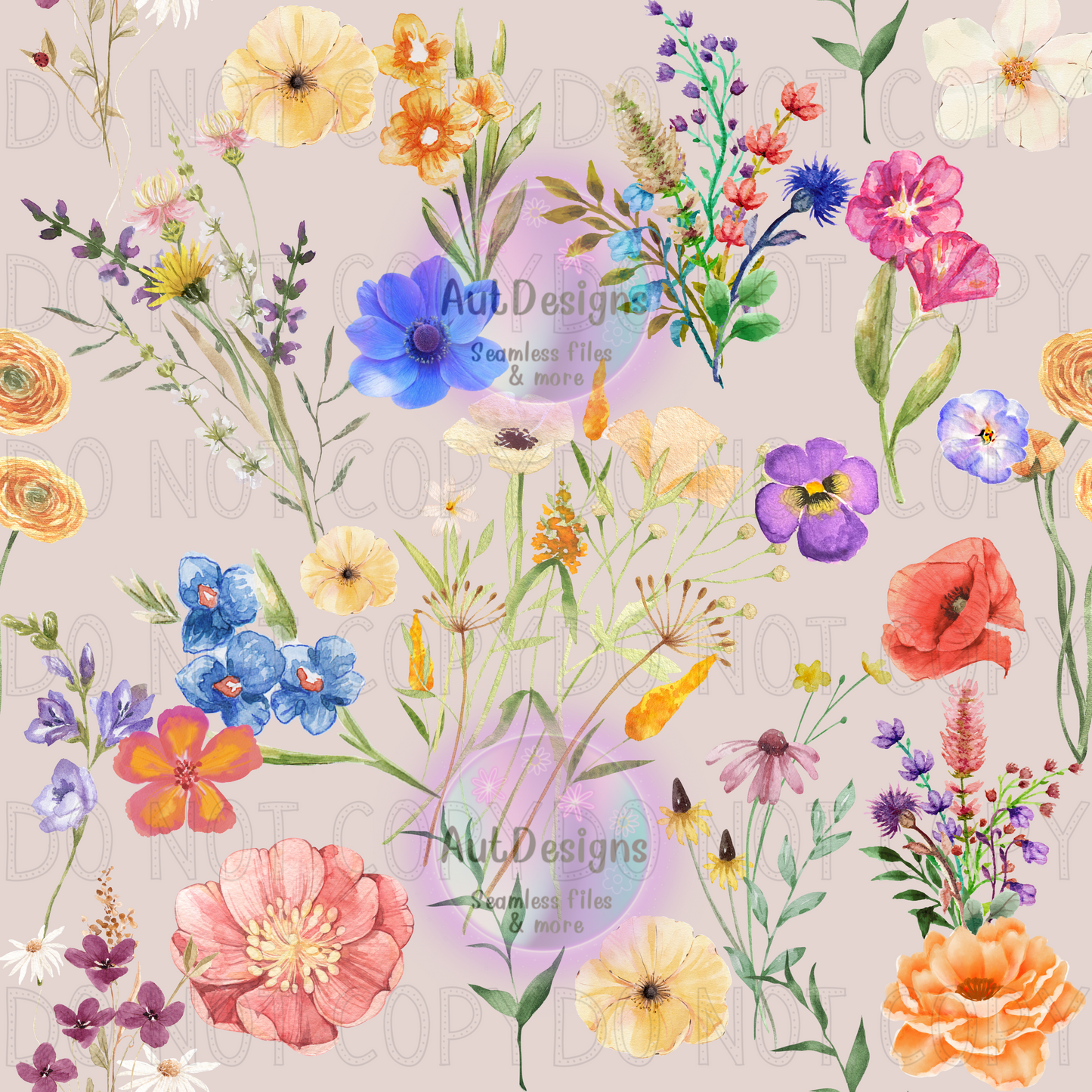 Colorful Wildflowers seamless file