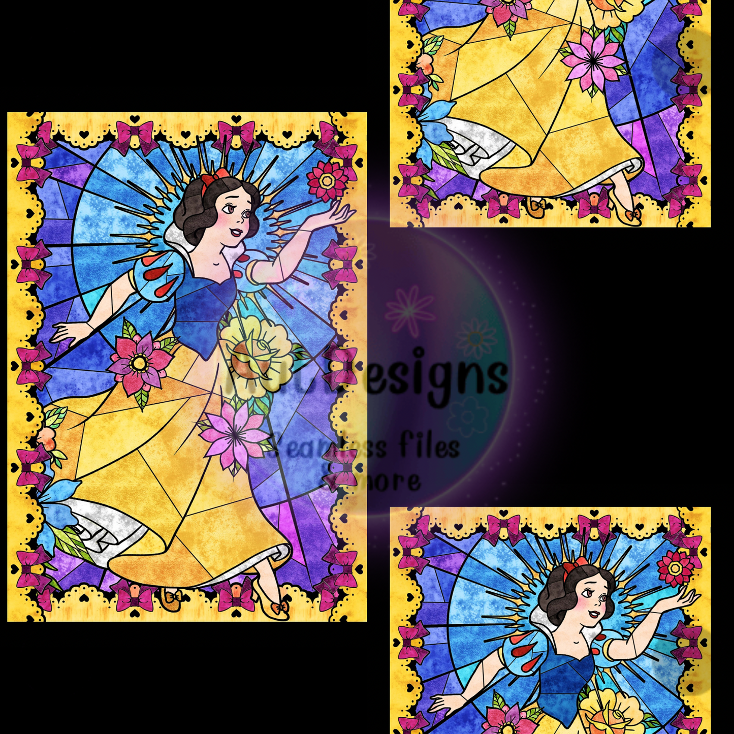 Snow Princess Stained Glass Seamless File